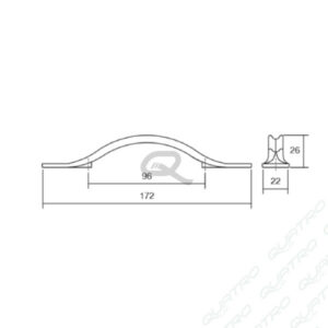 Úchytka RAVIOLO VIEFE L96 Cín 0405096Z610
