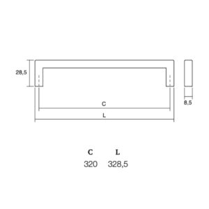 Úchytka U - VIEFE L320 Biela matná 0056320ZM1