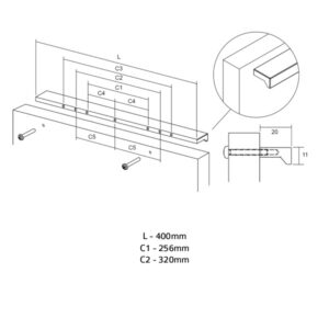 Úchytka ANGLE VIEFE L256 čierna matná 0077256LM2