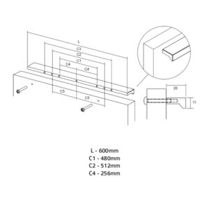 Úchytka ANGLE VIEFE L512 chróm 0077512L01