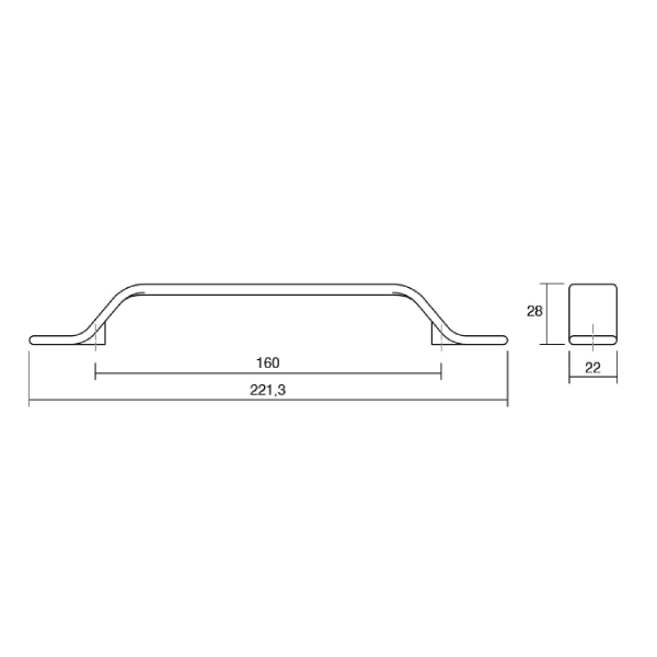 Úchytka BELT VIEFE L160 hnedá mocca 0590160ZM43