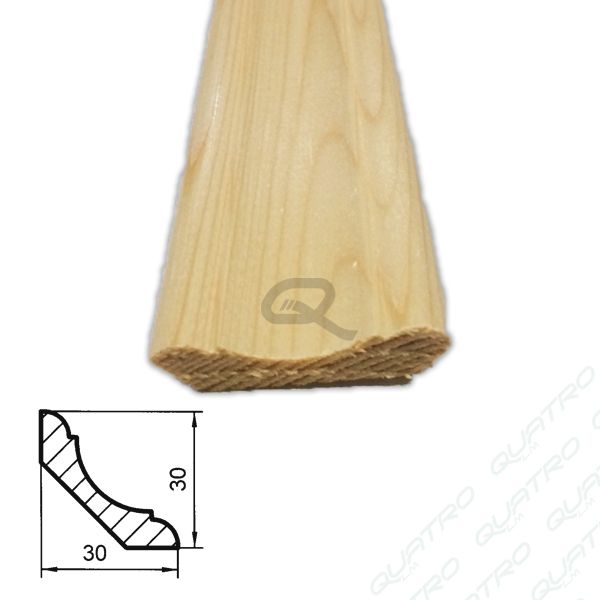 Lišta drevená RVO 30x30 2,5m