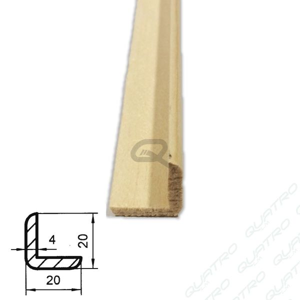 Lišta drevená L 20x20 2,5m