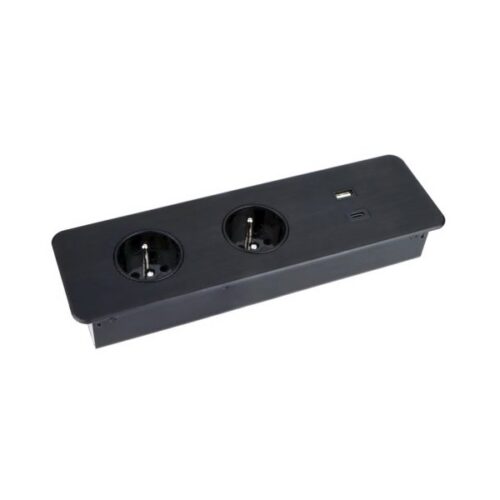 Zásuvka TAOBOX čierna 2x220V, 1xUSB A, 1x USB C