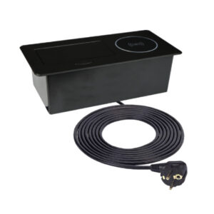 28188_c-1 Zásuvka výklopná ZEOBOX 1,5m čierna - USB-C, USB-A, 230V, indukčná nabíjačka