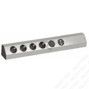 28224 Lišta CASIA zásuvková 4x230V, 1xVypínač, 1xUSB hliník BACHMANN 923.012