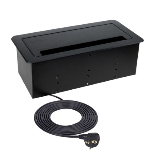 Zásuvka výklopná INBOX čierna - 2x230V + USB C/A + RJ45 + HDMI
