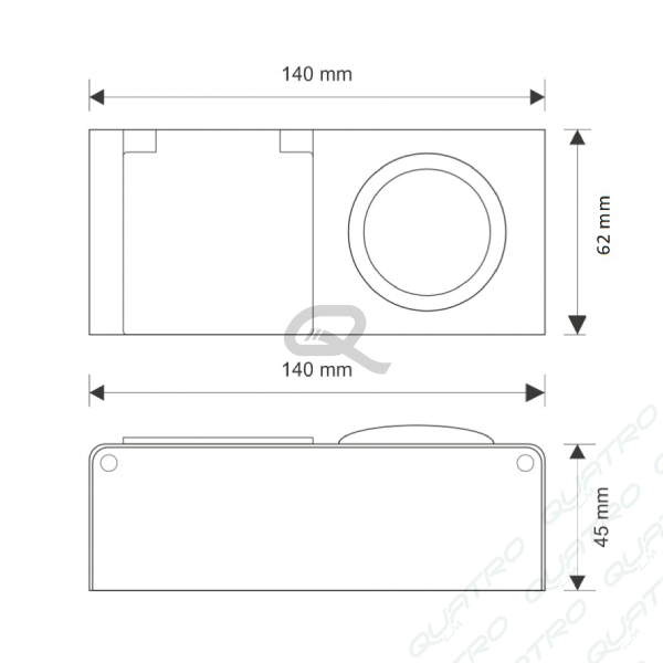 Zásuvka MINI BOX SCHUKO hliník