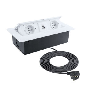 Zásuvka výklopná KOMBI BOX USB 3m biela