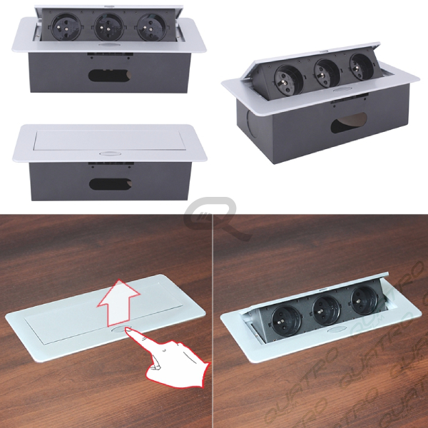 Zásuvka výklopná KOMBI BOX USB 3m biela