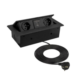 28275 Zásuvka výklopná KOMBI BOX USB čierna