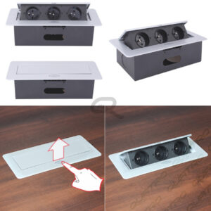 28275_b Zásuvka výklopná KOMBI BOX USB čierna