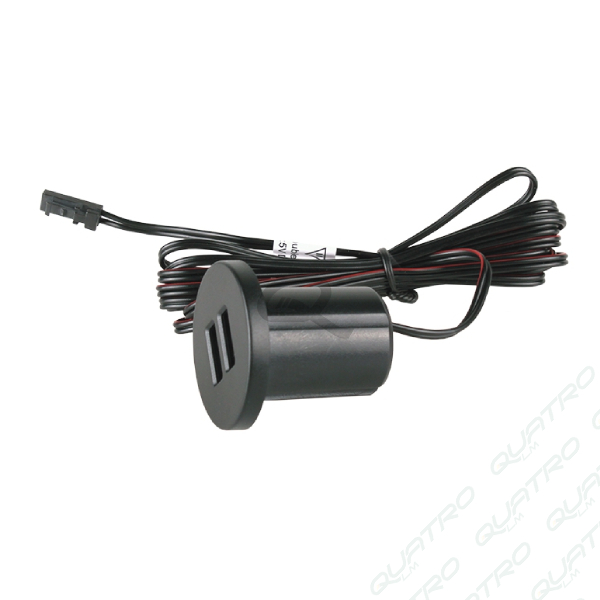 USB nabíjačka zápustná čierna