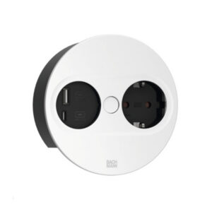 Zásuvka TWIST 2 otočná okrúhla 1x230V + 1xUSB-A/USB-C biela BACHMANN 946.206