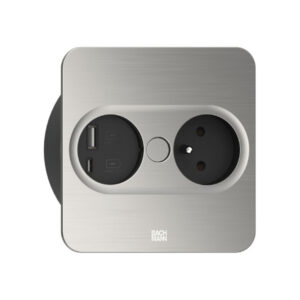 28310 Zásuvka TWIST 2 otočná štvorec 1x230V + 1xUSB-A/USB-C nerez BACHMANN 946.007