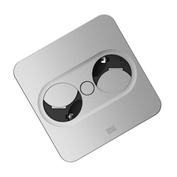 28310_a Zásuvka TWIST 2 otočná štvorec 1x230V + 1xUSB-A/USB-C nerez BACHMANN 946.007