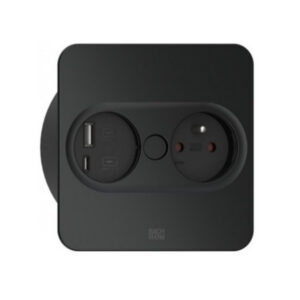 28311-1 Zásuvka TWIST 2 otočná štvorec 1x230V + 1xUSB-A/USB-C čierna BACHMANN 946.107