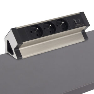 Zásuvka DESK BOX USB A/C + 3x230V 1,8m nerez