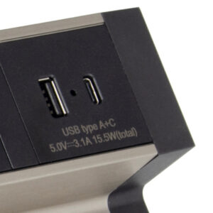 Zásuvka DESK BOX USB A/C + 3x230V 1,8m nerez