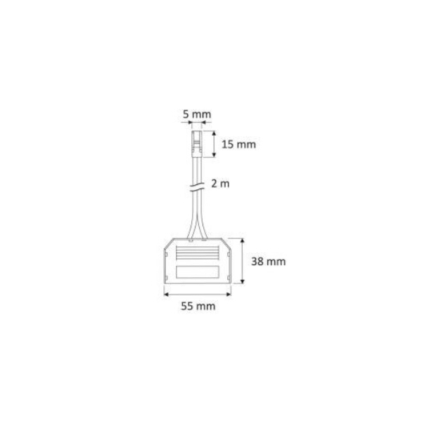 33051_a-1 Rozvádzač 6-cestný, 12-24V/3A, kábel 2m, biely, mini konektor