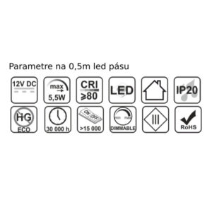 3323_c LED pás biela teplá 12,8W/bm COB 5m