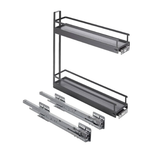 KB-výsuv na fľaše čelný 150mm dvojpoličkový style antracit