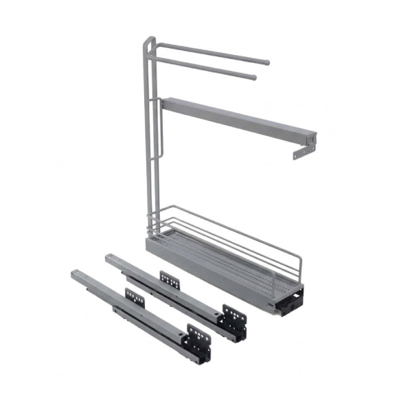 KB-výsuv na útierky čelný 150mm jednopoličkový strieborný
