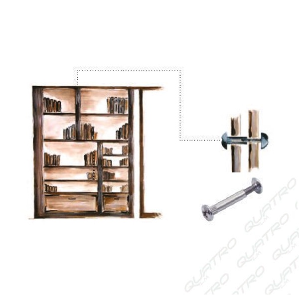 401_a Skrutka 2x16 spojovacia M4 Nikel MAURI