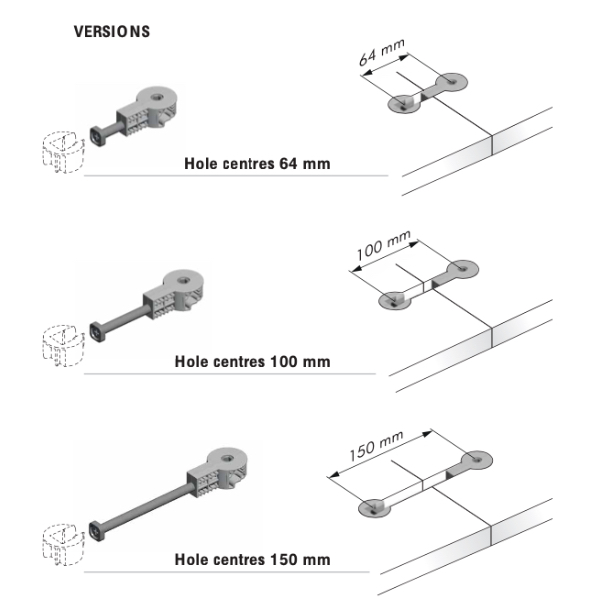 Spojovač pracovnej dosky QUICK TECH M8x64