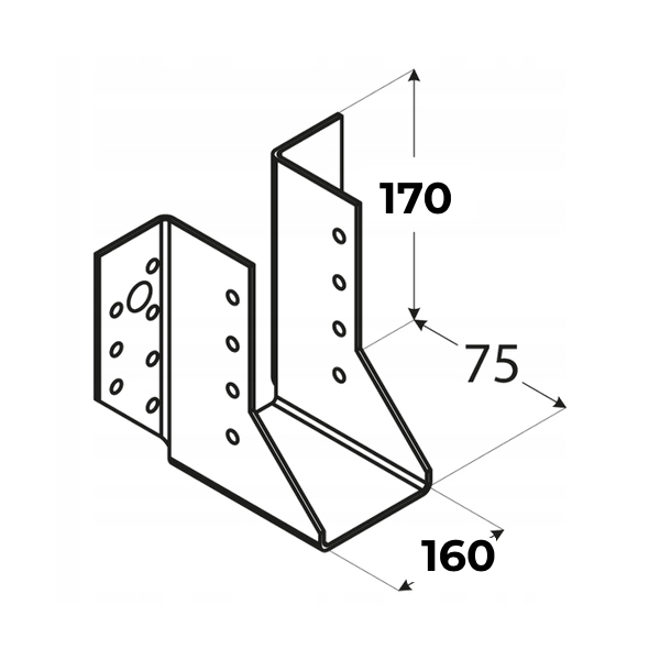 Papuča trámov WB160 160x170mm