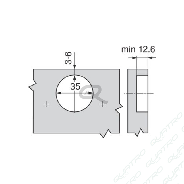 BLUM - ZÁVES 120° naložený pre AVENTOS HF TIP-ON na skrutky 70T5550.TL