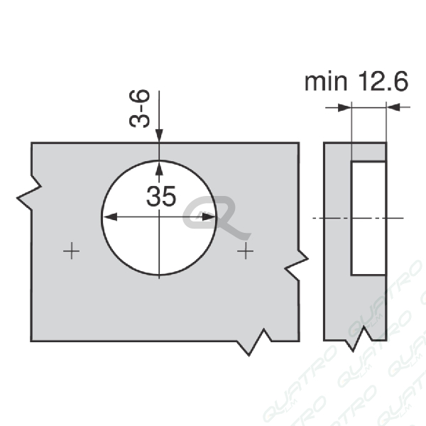 BLUM - Záves stredový CLIP top pre AVENTOS HF na skrutky 78Z5500T