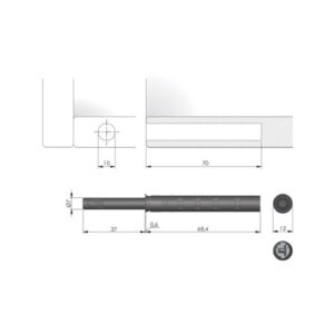 Otvárač K-PUSH dlhý 37mm antracit s magnetom