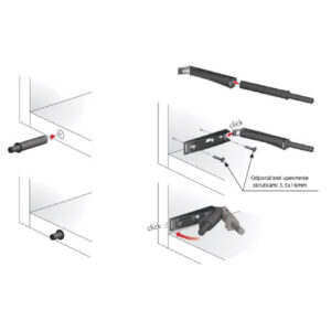 Otvárač K-PUSH dlhý 37mm antracit s magnetom