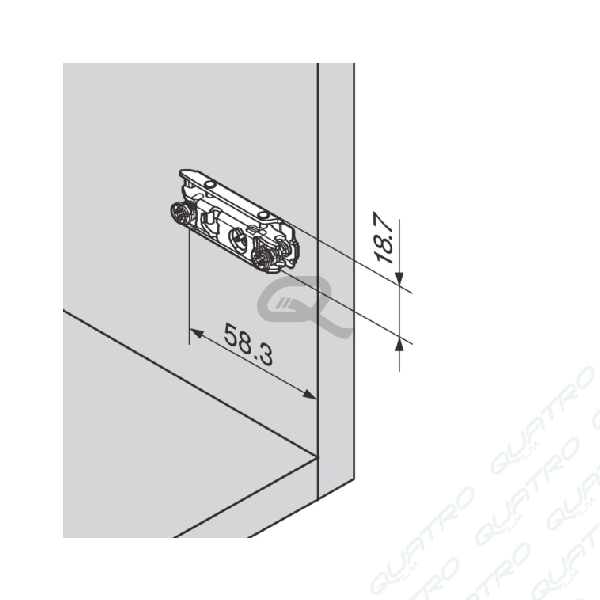 6135_c BLUM - montážna platnička priama s excentrom EXPANDO h=0 177H3100E