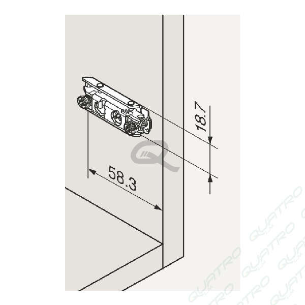 BLUM - montážna platnička priama s excentrom na skrutky h=3 175H3130
