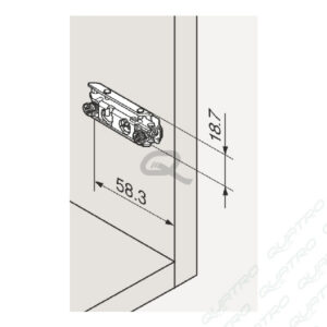 BLUM - montážna platnička priama s excentrom na montáž proti sebe h=0 175H410Z