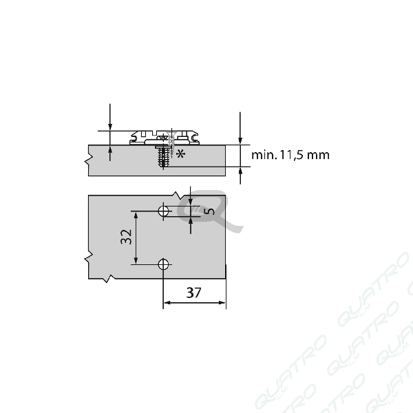 BLUM - montážna platnička krížová s excnetrom EXPANDO h=3 174H7130E