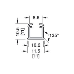 Led profil 1101 pre LED 8mm pás Loox5 zápustný polykarbonát 3m