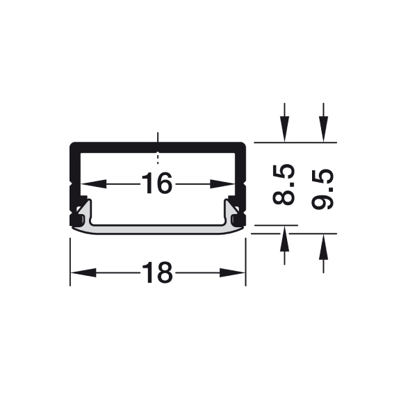 AL profil 2190 pre 10mm LED pás Loox5 povrchový strieborný 2,5m s opálovým difúzorom