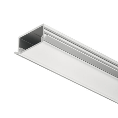 AL profil 1190 pre LED pás 10mm Loox5 zápustný strieborný 2,5m s opálovým difúzorom