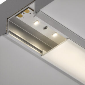 833.72.983_b-1 AL profil 1190 pre LED pás 10mm Loox5 zápustný strieborný 2,5m s opálovým difúzorom
