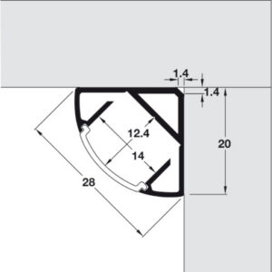 AL profil 2195 pre 10mm LED pás Loox5 rohoový strieborný 2,5m s opálovým difúzorom
