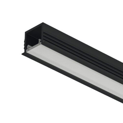 AL profil 1103 pre LED pás 8mm Loox5 zápustný čierny 2,5m s opálovým difúzorom