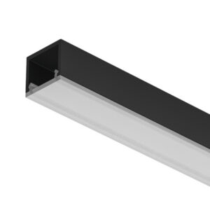 833.94.111 AL profil 2101 pre 8mm LED pás Loox5 povrchový čierny 2,5m s naloženým opálovým difúzorom