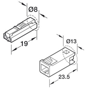 833.95.717_a-1 Kábel predlžovací Loox5 24V/5A 2 pólový 2bm