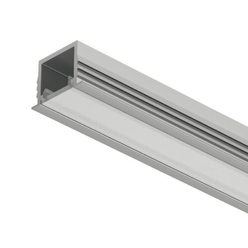 AL profil 1103 pre LED pás 8mm Loox5 zápustný strieborný 3m s opálovým difúzorom