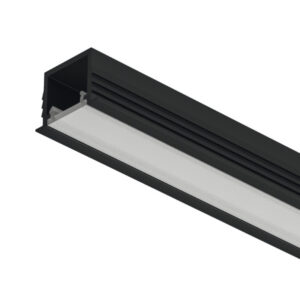 AL profil 1103 pre LED pás 8mm Loox5 zápustný čierny 3m s opálovým difúzorom