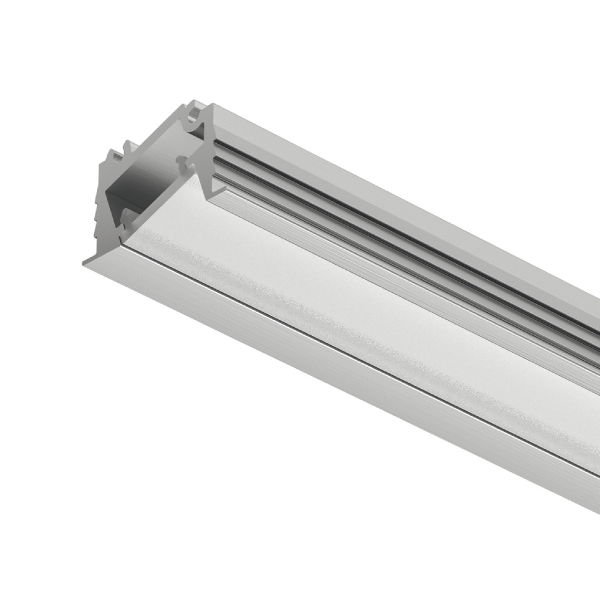 AL profil 1106 pre LED pás 5mm Loox5 rohový zápustný hliník 3m s opálovým difúzorom