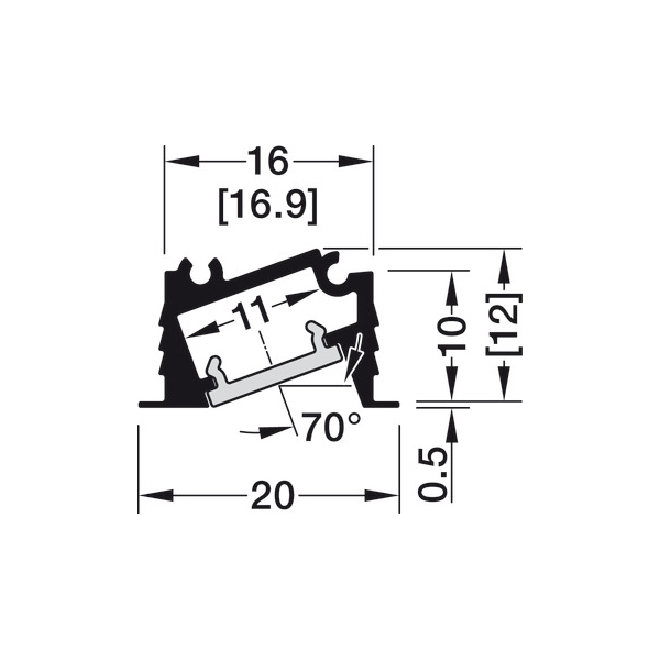 AL profil 1106 pre LED pás 5mm Loox5 rohový zápustný hliník 3m s opálovým difúzorom